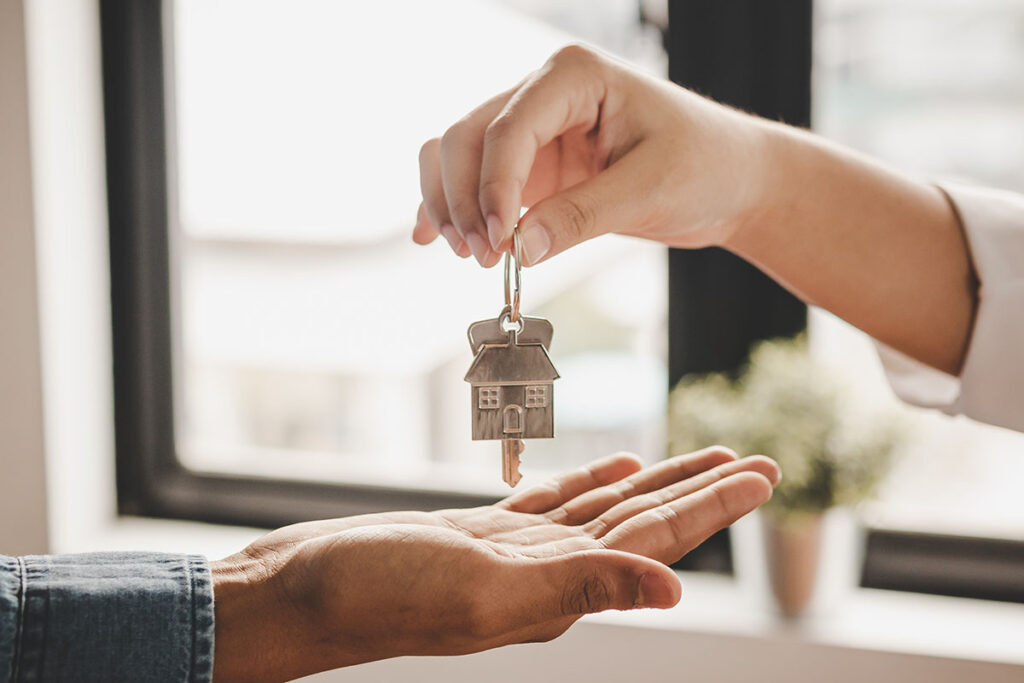 Close up hand of home,apartment agent or realtor was holding the